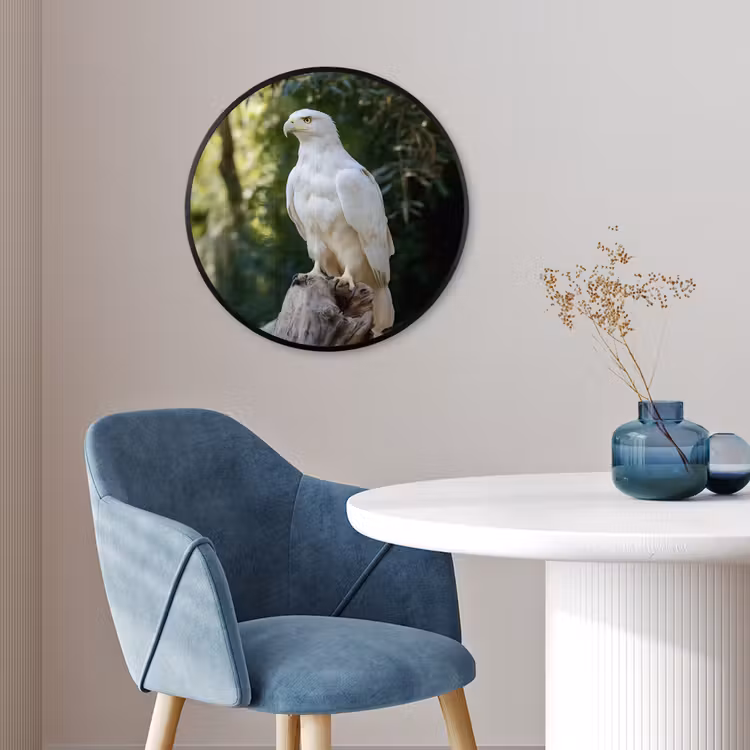 Arend - Hout - Wit - Planten Fotolijst rond zonder passe partout klein -sfeer2