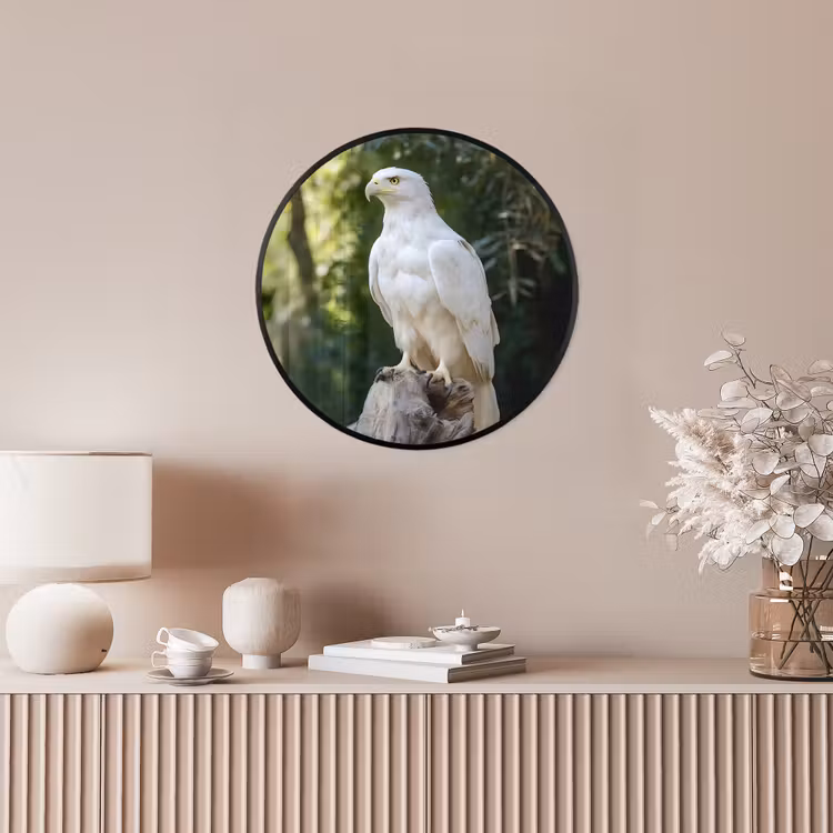 Arend - Hout - Wit - Planten Fotolijst rond zonder passe partout klein -sfeer3
