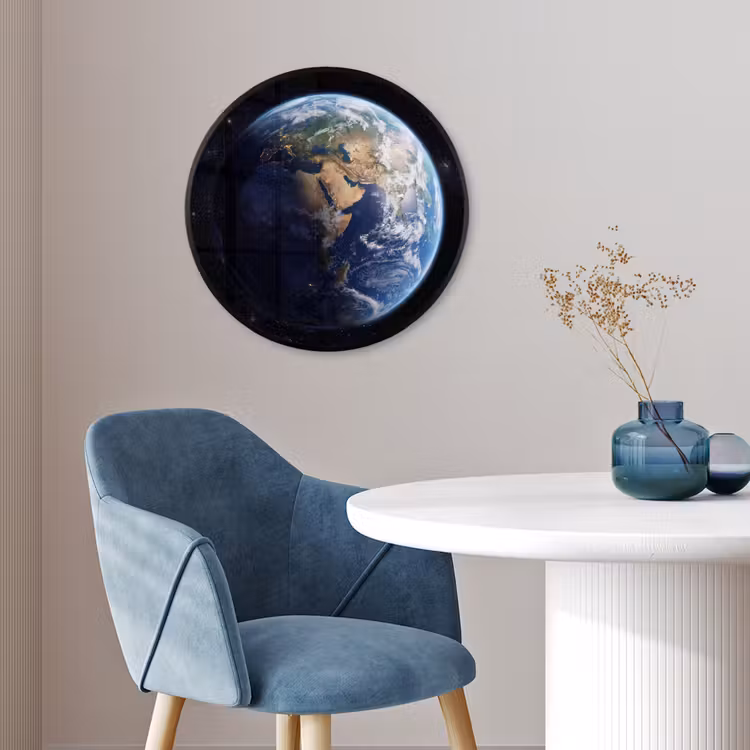 Aarde - Ruimte - Blauw - Groen Fotolijst rond zonder passe partout klein -sfeer2