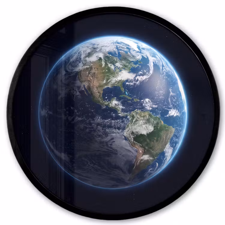 Photo Frame Round - Earth - Space - Cosmos - Aarde - Ruimte - Kosmos Fotolijst rond zonder passe partout klein