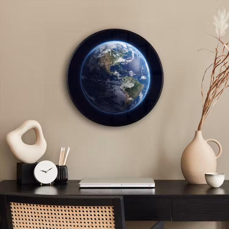 Photo Frame Round - Earth - Space - Cosmos - Aarde - Ruimte - Kosmos Fotolijst rond zonder passe partout klein