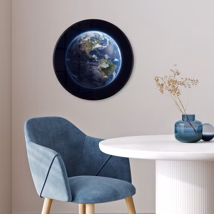 Photo Frame Round - Earth - Space - Cosmos - Aarde - Ruimte - Kosmos Fotolijst rond zonder passe partout klein