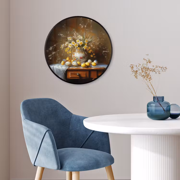Paaseieren - Stilleven - Vaas Fotolijst rond zonder passe partout klein -sfeer2
