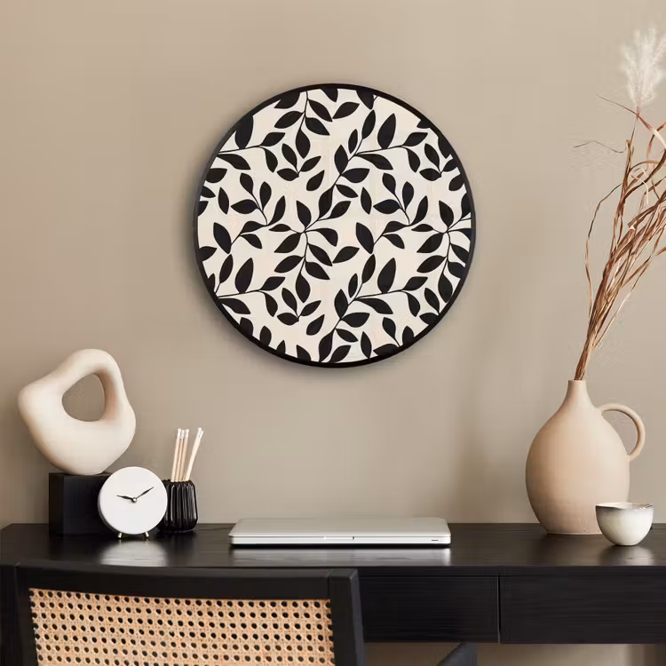 Elegant - Patroon - Zwart - Beige Fotolijst rond zonder passe partout klein 856 -sfeer1