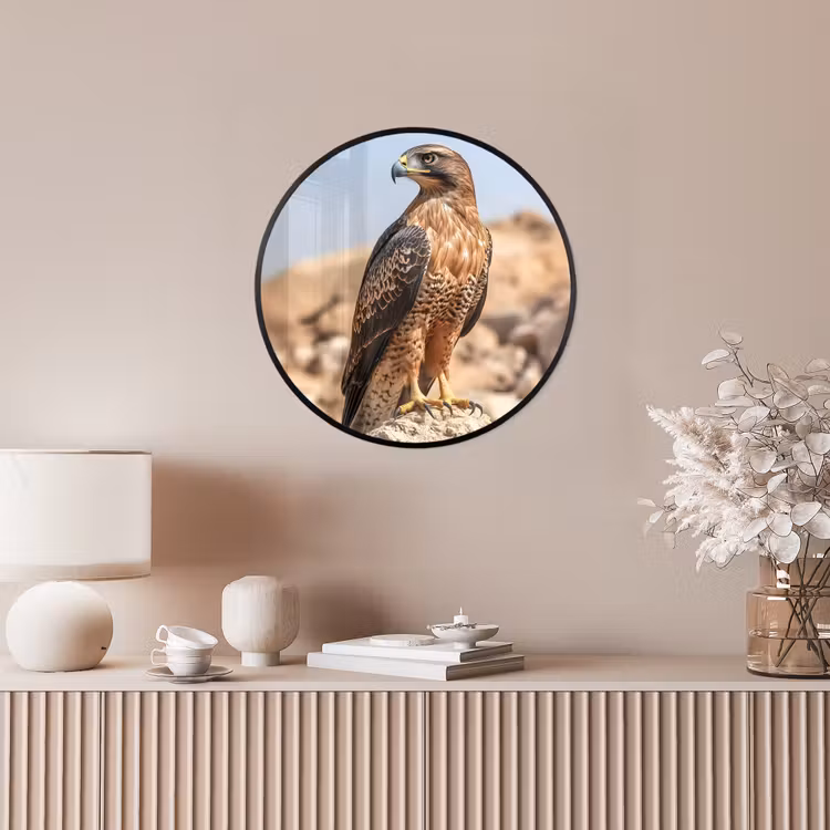 Valk - Vogel - Rots - Macht Fotolijst rond zonder passe partout klein -sfeer3