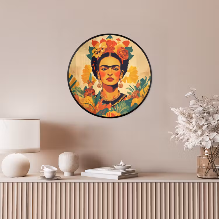 Vrouwelijk - Bloemen - Sieraden Fotolijst rond zonder passe partout klein -sfeer3