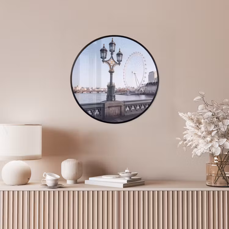 Reuzenrad - Londen - Stad - Architectuur - Brug Fotolijst rond zonder passe partout klein -sfeer3