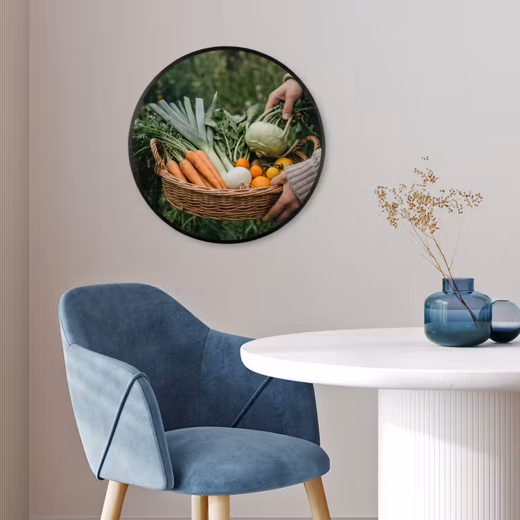 Veld - Groenten - Biologisch - Oogst Fotolijst rond zonder passe partout klein -sfeer2