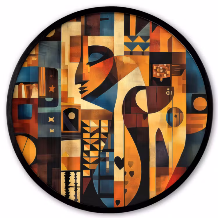 Figuren - Abstract - Symbolen Fotolijst rond zonder passe partout klein -3d