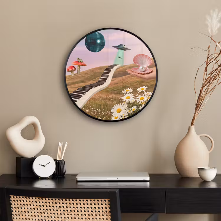 Photo Frame Round - Fish - Nature - Abstract - Vis - Natuur - Abstract Fotolijst rond zonder passe partout klein