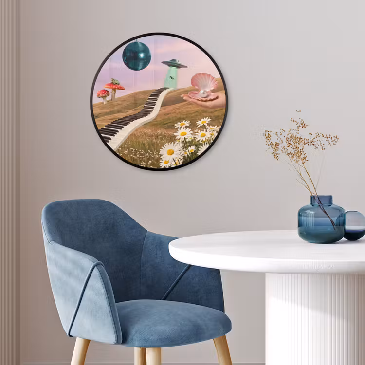 Photo Frame Round - Fish - Nature - Abstract - Vis - Natuur - Abstract Fotolijst rond zonder passe partout klein