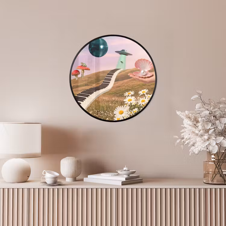 Photo Frame Round - Fish - Nature - Abstract - Vis - Natuur - Abstract Fotolijst rond zonder passe partout klein