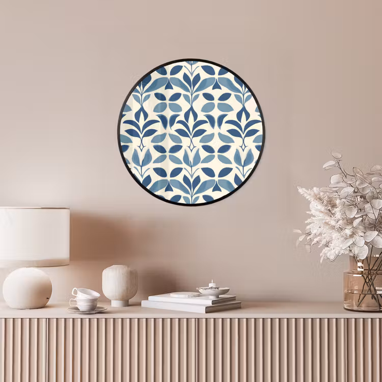 Flora - Modern - Blauw Fotolijst rond zonder passe partout klein 856 -sfeer3