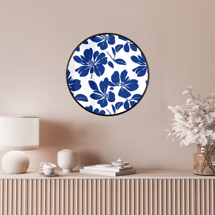 Floraal - Modern - Blauw Fotolijst rond zonder passe partout klein 856 -sfeer3