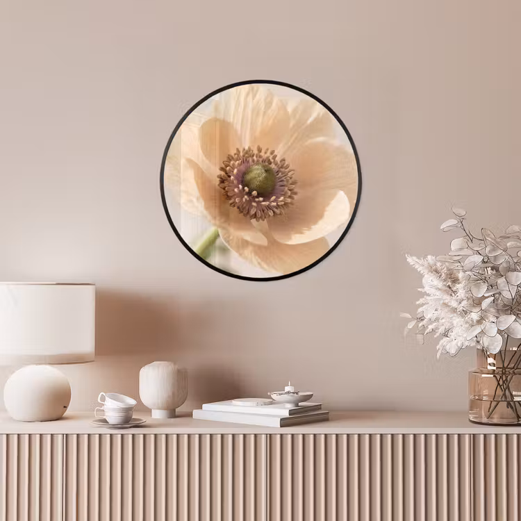 Bloem - Minimalistisch - Groen Fotolijst rond zonder passe partout klein -sfeer3