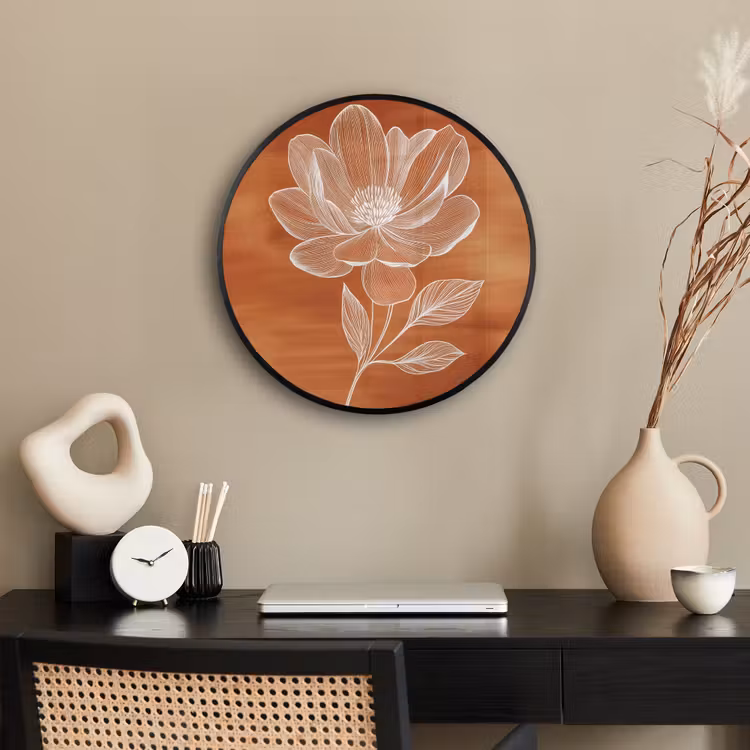 Bloem - Minimalistisch - Wit Fotolijst rond zonder passe partout klein -sfeer1