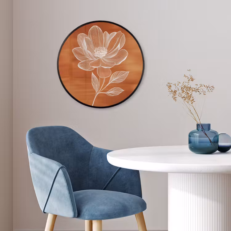 Bloem - Minimalistisch - Wit Fotolijst rond zonder passe partout klein -sfeer2