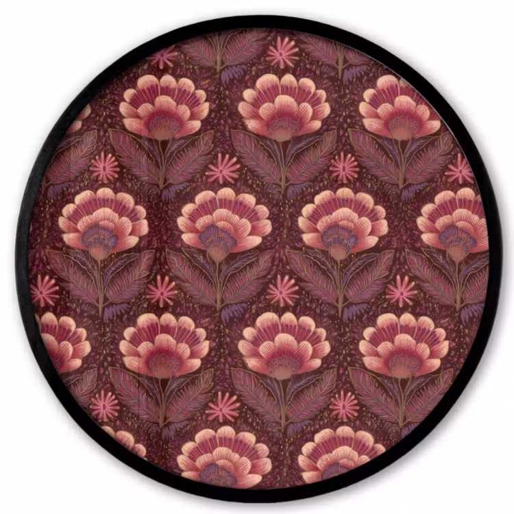 Bloemen - Waaier - Paars Fotolijst rond zonder passe partout klein 856 -3d