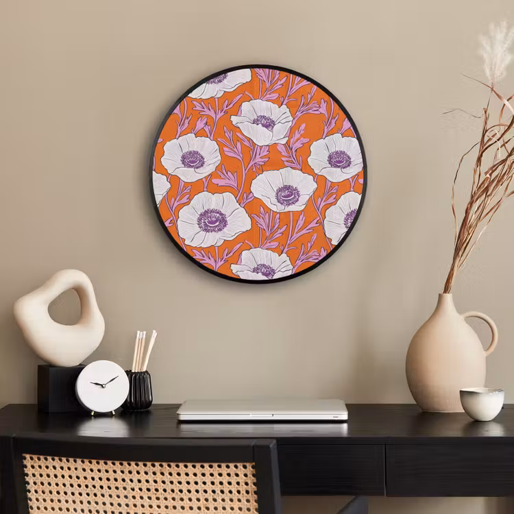 Bloemen - Grafisch - Oranje Fotolijst rond zonder passe partout klein 856 -sfeer1