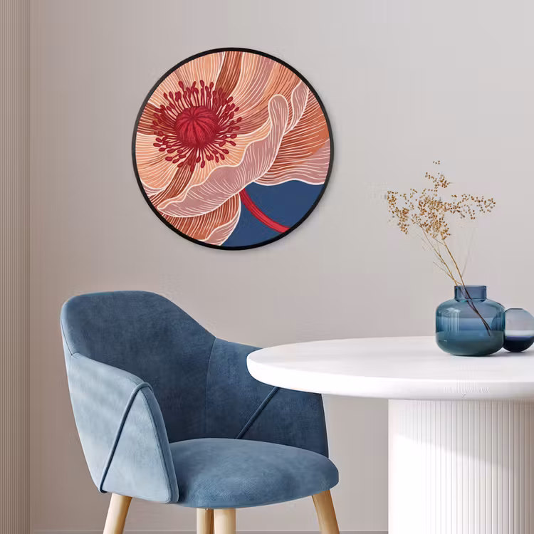 Photo Frame Round - Flowers - Modern - Abstract - Bloemen - Modern - Abstract Fotolijst rond zonder passe partout klein