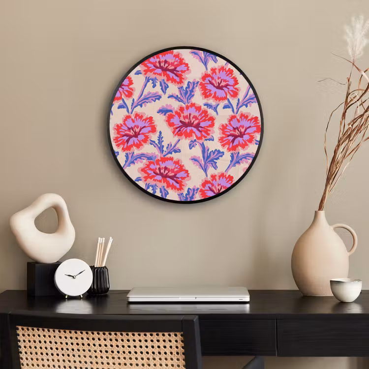 Bloemen - Patroon - Meerkleurig Fotolijst rond zonder passe partout klein 856 -sfeer1