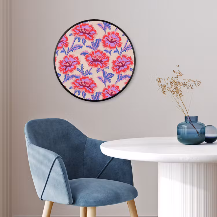 Bloemen - Patroon - Meerkleurig Fotolijst rond zonder passe partout klein 856 -sfeer2