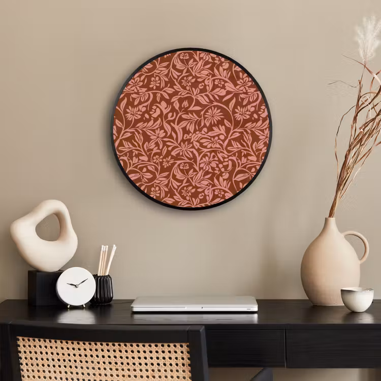 Bloemen - Print - Roze Fotolijst rond zonder passe partout klein 856 -sfeer1