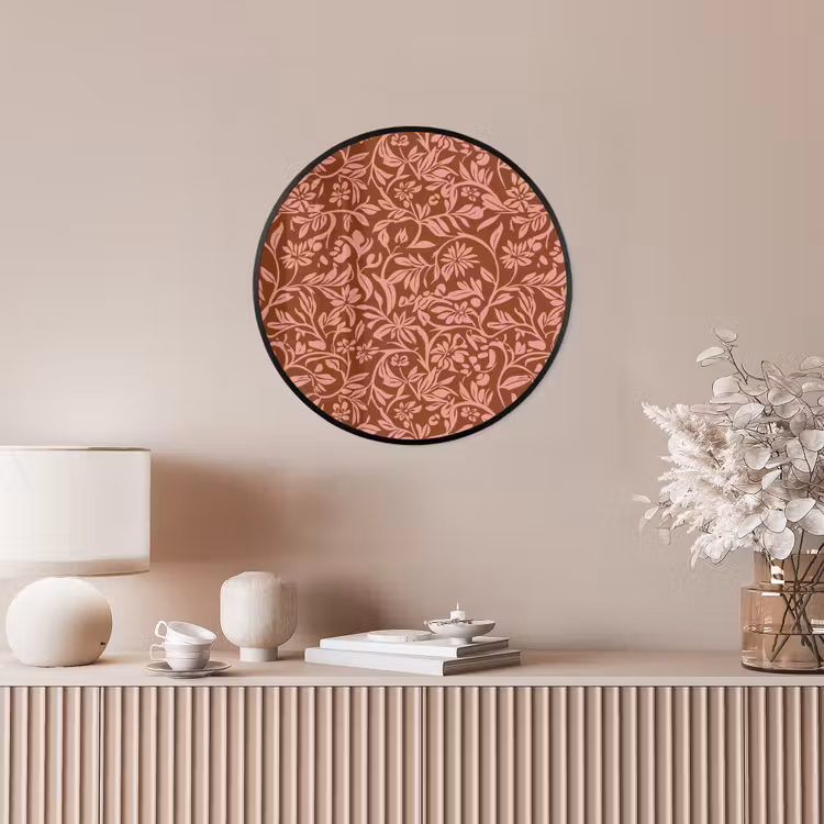 Bloemen - Print - Roze Fotolijst rond zonder passe partout klein 856 -sfeer3