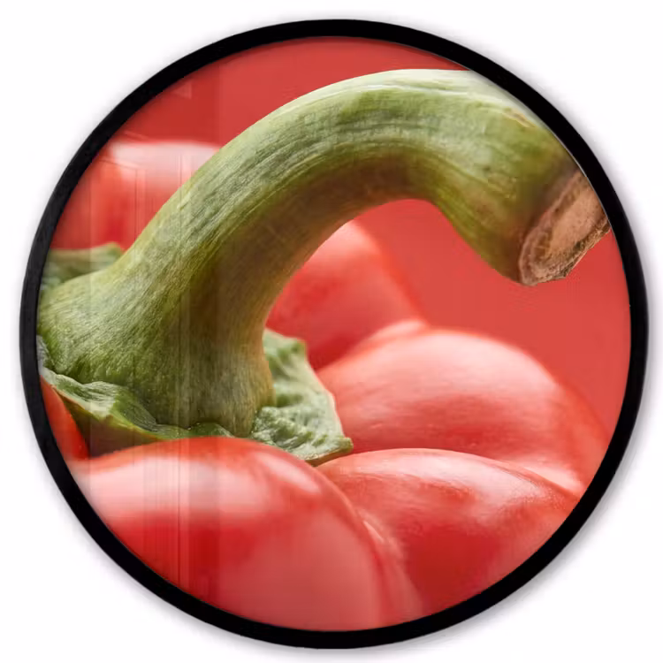 Photo Frame Round - Food - Bell Pepper - Red - Eten - Paprika - Rood Fotolijst rond zonder passe partout klein