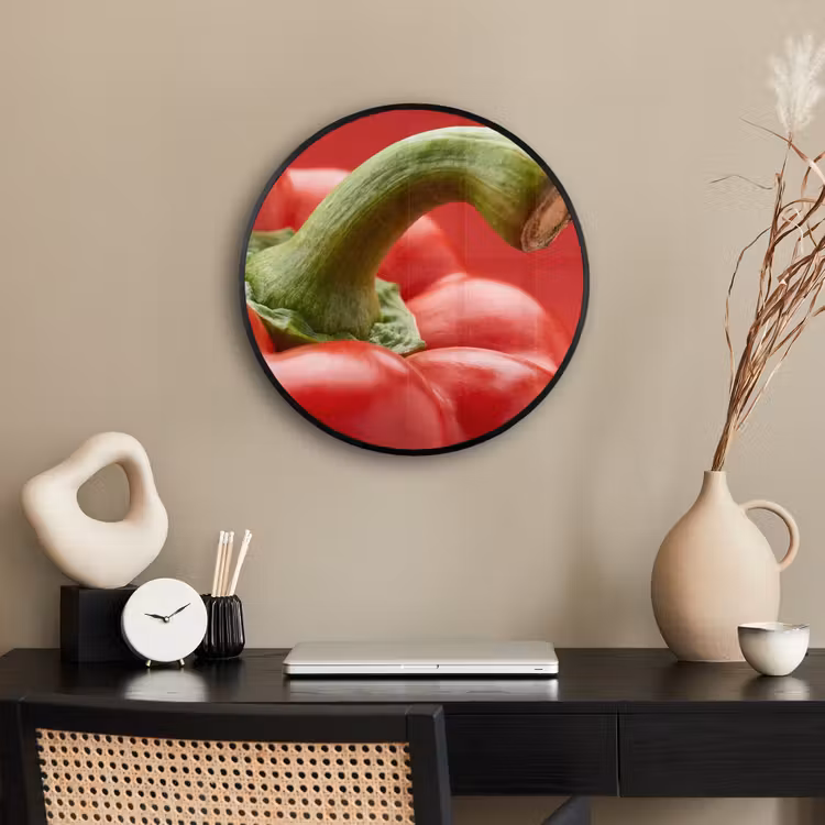Photo Frame Round - Food - Bell Pepper - Red - Eten - Paprika - Rood Fotolijst rond zonder passe partout klein