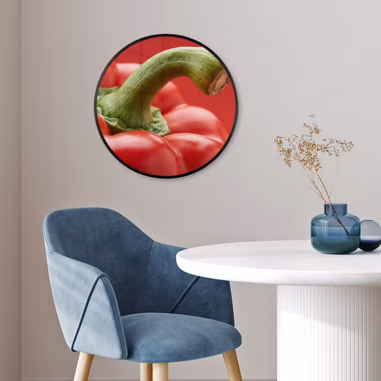Photo Frame Round - Food - Bell Pepper - Red - Eten - Paprika - Rood Fotolijst rond zonder passe partout klein