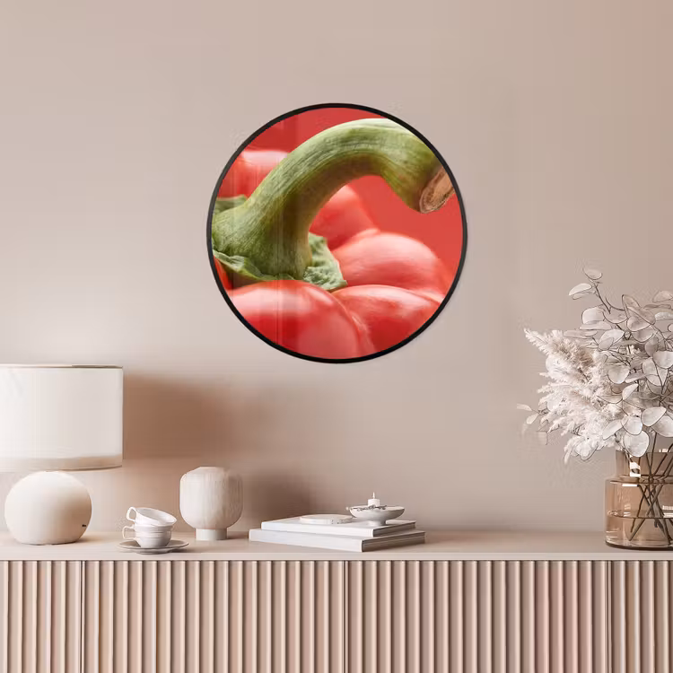Photo Frame Round - Food - Bell Pepper - Red - Eten - Paprika - Rood Fotolijst rond zonder passe partout klein