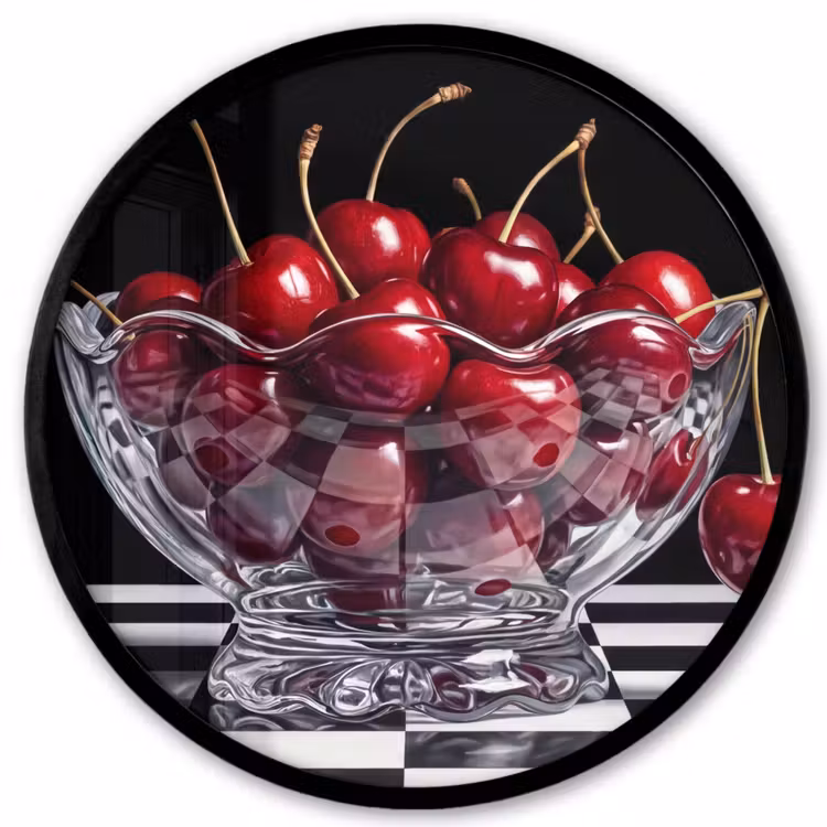Photo Frame Round - Food - Cherries - Red - Eten - Kersen - Rood Fotolijst rond zonder passe partout klein