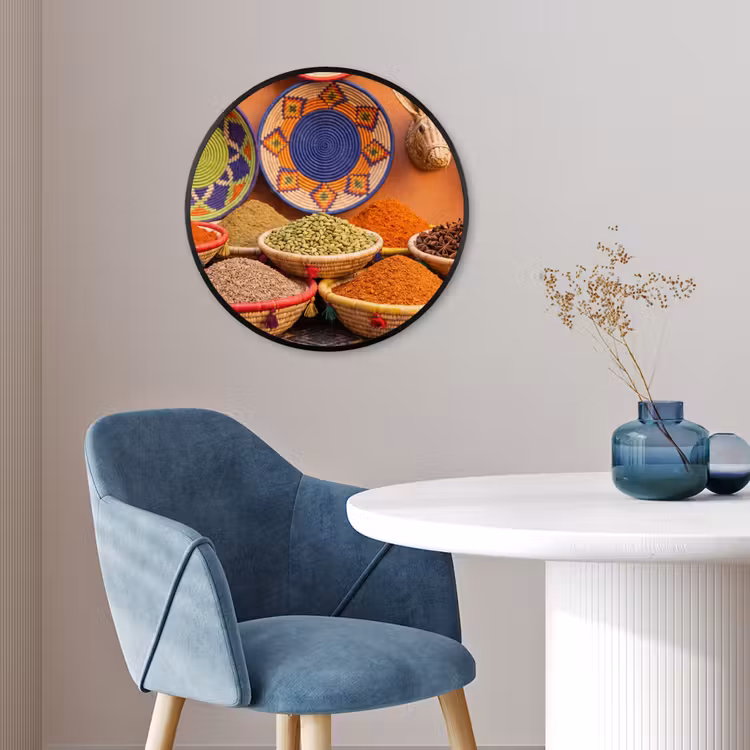 Photo Frame Round - Food - Colorful - Culture - Eten - Kleurrijk - Cultuur Fotolijst rond zonder passe partout klein