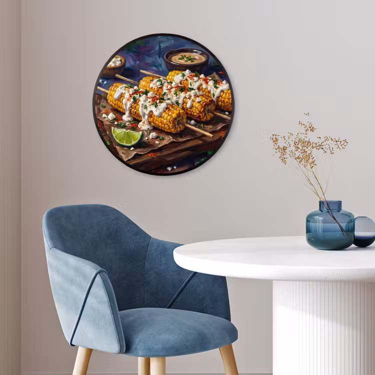 Eten - Maïs - Saus - Geschilderd - Geel Fotolijst rond zonder passe partout klein -sfeer2