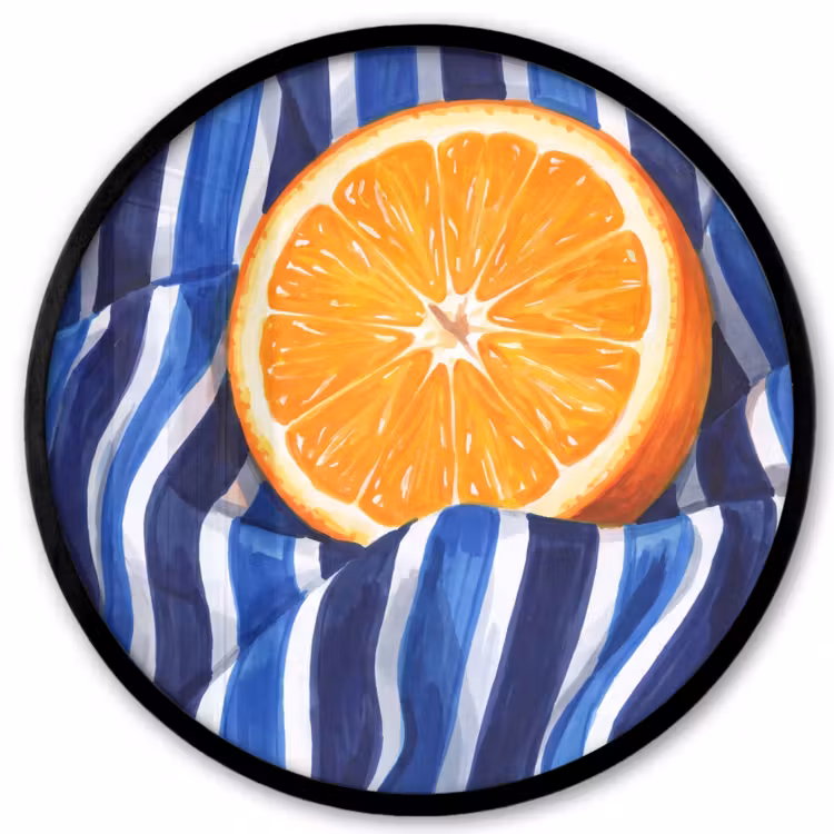 Photo Frame Round - Food - Fruit - Orange - Eten - Fruit - Oranje Fotolijst rond zonder passe partout klein