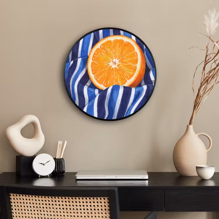 Photo Frame Round - Food - Fruit - Orange - Eten - Fruit - Oranje Fotolijst rond zonder passe partout klein