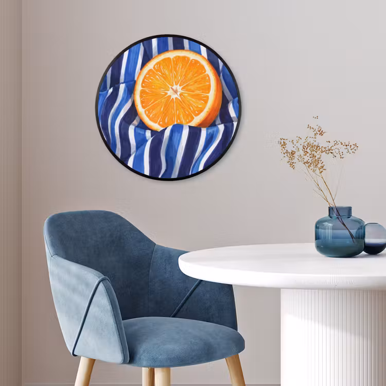 Photo Frame Round - Food - Fruit - Orange - Eten - Fruit - Oranje Fotolijst rond zonder passe partout klein