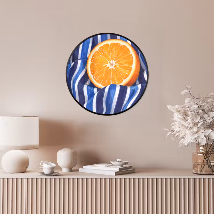 Photo Frame Round - Food - Fruit - Orange - Eten - Fruit - Oranje Fotolijst rond zonder passe partout klein