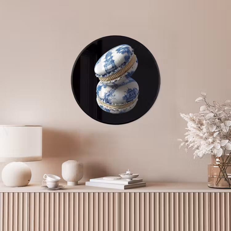 Eten - Macarons - Delfts blauw - Koekjes Fotolijst rond zonder passe partout klein -sfeer3