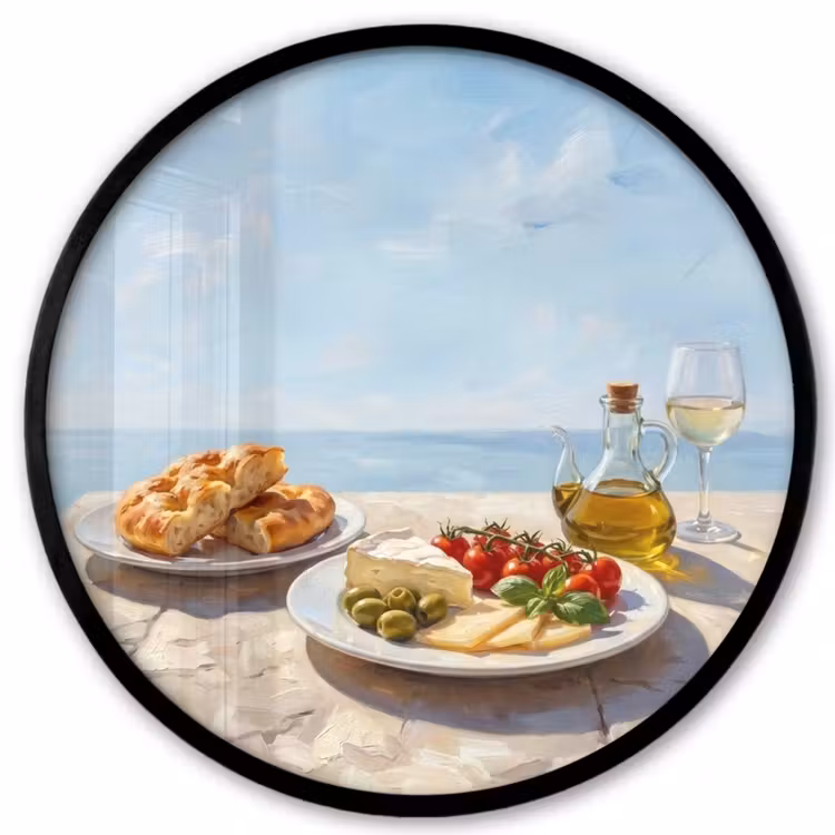 Eten - Middellandse Zee - Natuur - Geschilderd Fotolijst rond zonder passe partout klein -3d