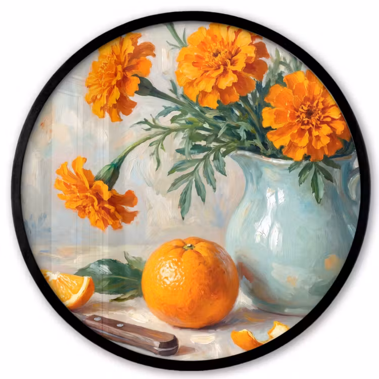 Photo Frame Round - Food - Orange - Art - Eten - Oranje - Kunst Fotolijst rond zonder passe partout klein