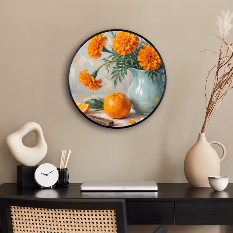 Photo Frame Round - Food - Orange - Art - Eten - Oranje - Kunst Fotolijst rond zonder passe partout klein