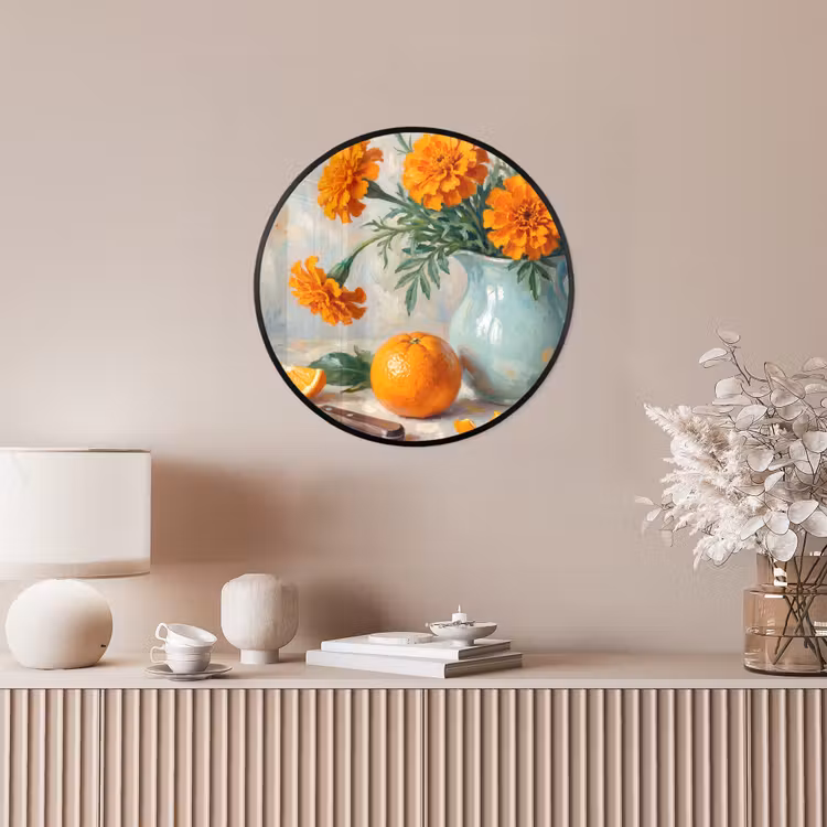 Photo Frame Round - Food - Orange - Art - Eten - Oranje - Kunst Fotolijst rond zonder passe partout klein