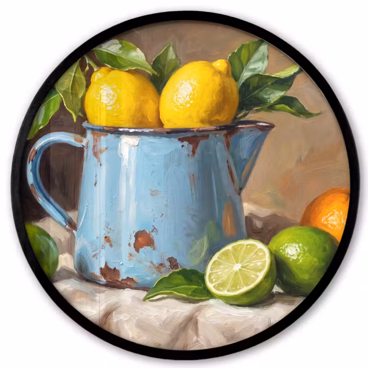 Photo Frame Round - Food - Still Life - Classical - Eten - Stilleven - Klassiek Fotolijst rond zonder passe partout klein