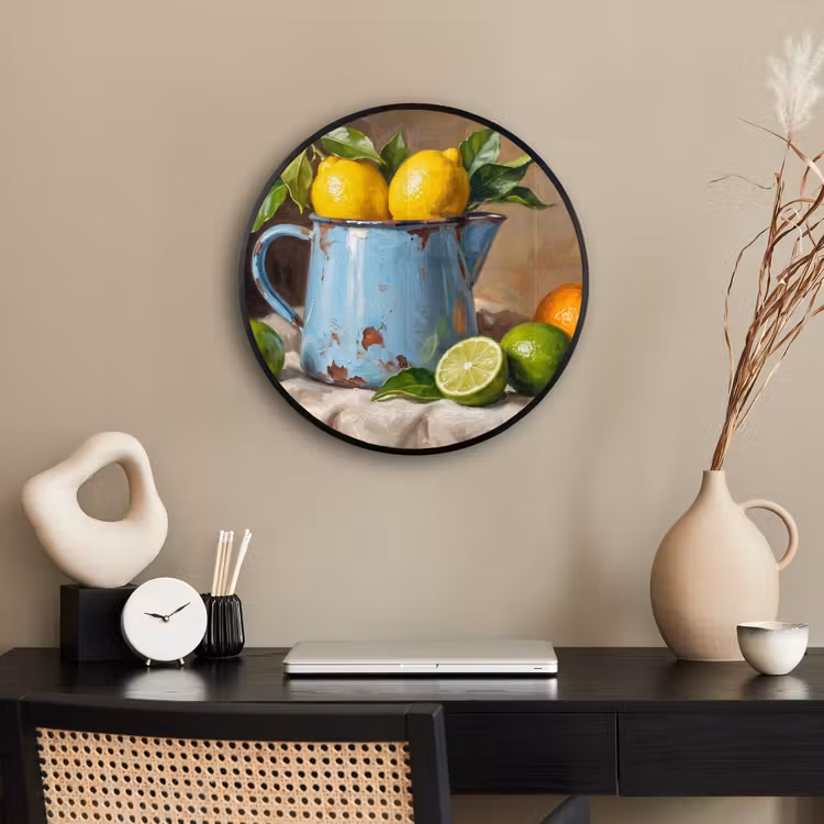 Photo Frame Round - Food - Still Life - Classical - Eten - Stilleven - Klassiek Fotolijst rond zonder passe partout klein
