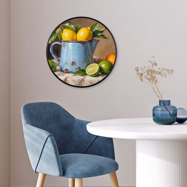 Photo Frame Round - Food - Still Life - Classical - Eten - Stilleven - Klassiek Fotolijst rond zonder passe partout klein