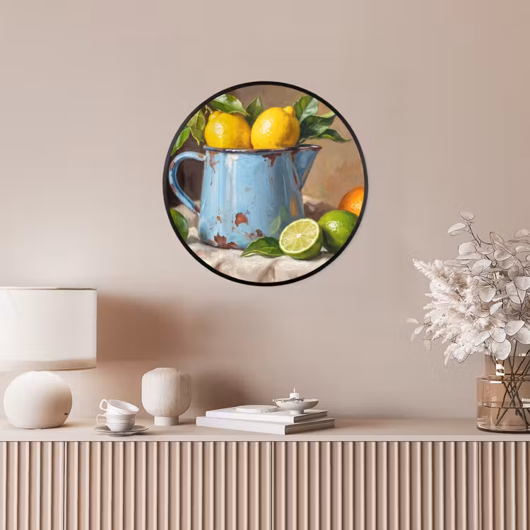 Photo Frame Round - Food - Still Life - Classical - Eten - Stilleven - Klassiek Fotolijst rond zonder passe partout klein