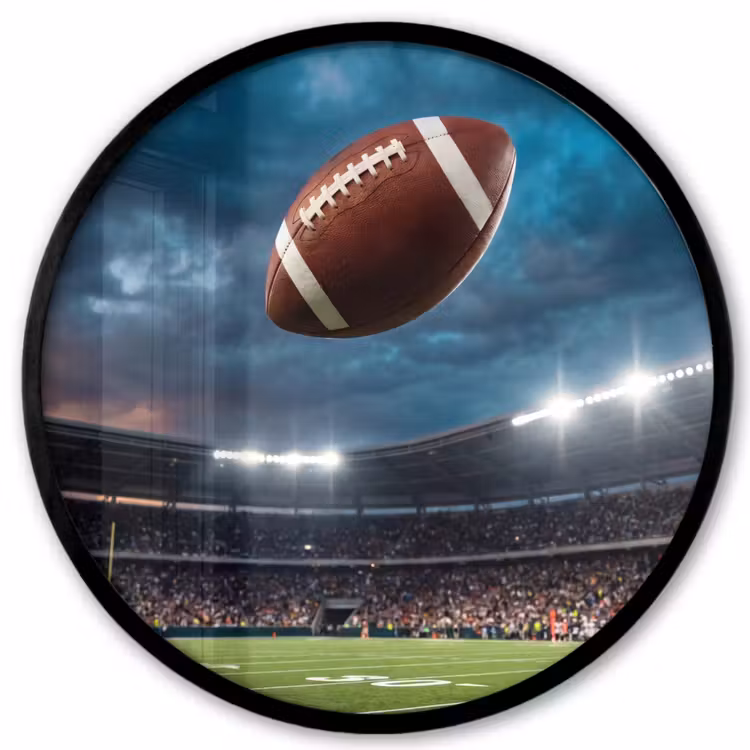 Football - Bal - Stadion - Sport Fotolijst rond zonder passe partout klein -3d