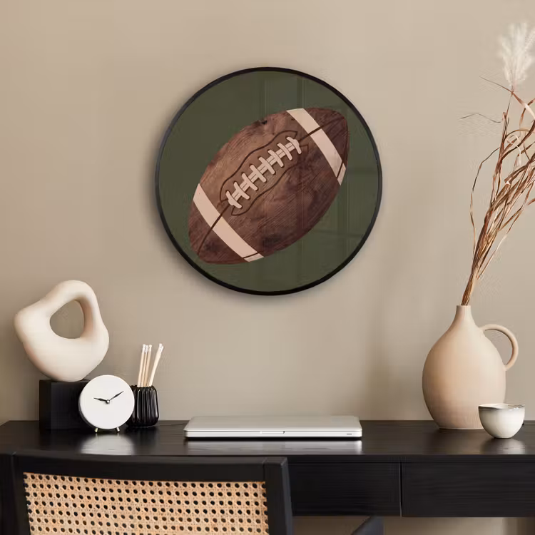 Football - Hout - Sport - Groen Fotolijst rond zonder passe partout klein -sfeer1